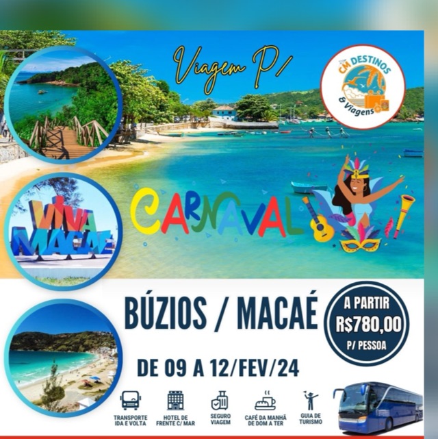 Viagem carnaval búzios/macae