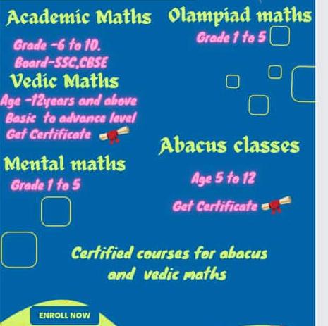 Vedic maths and abacus 🧮 and academic maths classes Whatsapp Group Join Link