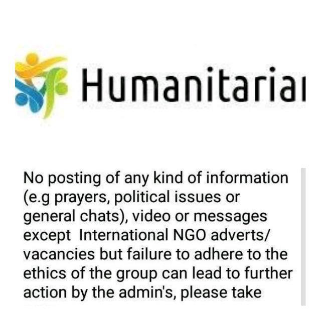HUMANITARIAN Jobs (NGO)
