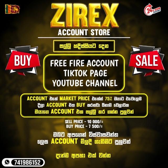 2 Zirex Account Store & Diamond Store WhatsApp Group cover