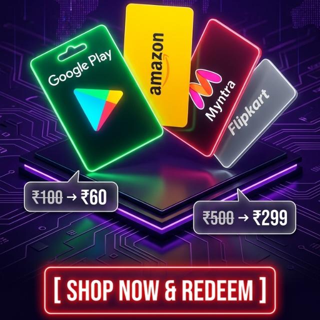 VOUCHER, REDEEM CODE, FLIPKART, AMAZON, MYNTRA,etc. IN HALF PRICE