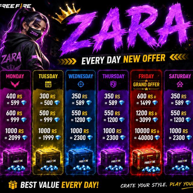 ✅ZARA FF STORE & DIAMONDS 💎💎